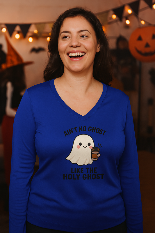 Apparel – Spirit Ghost Ladies Long Sleeve V-Neck