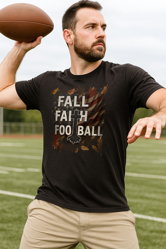 Fall Faith Forward Football & Freedom Triblend Tee