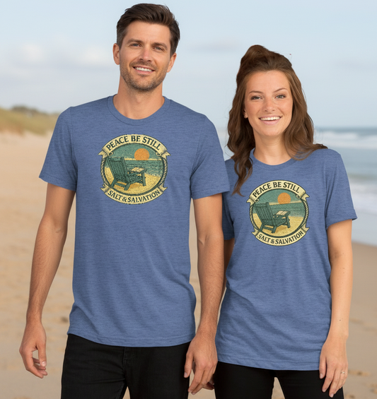 Christian Coastal T-Shirt | Peace Be Still Salt & Salvation Premium Triblend Tee | Liberty & Victory