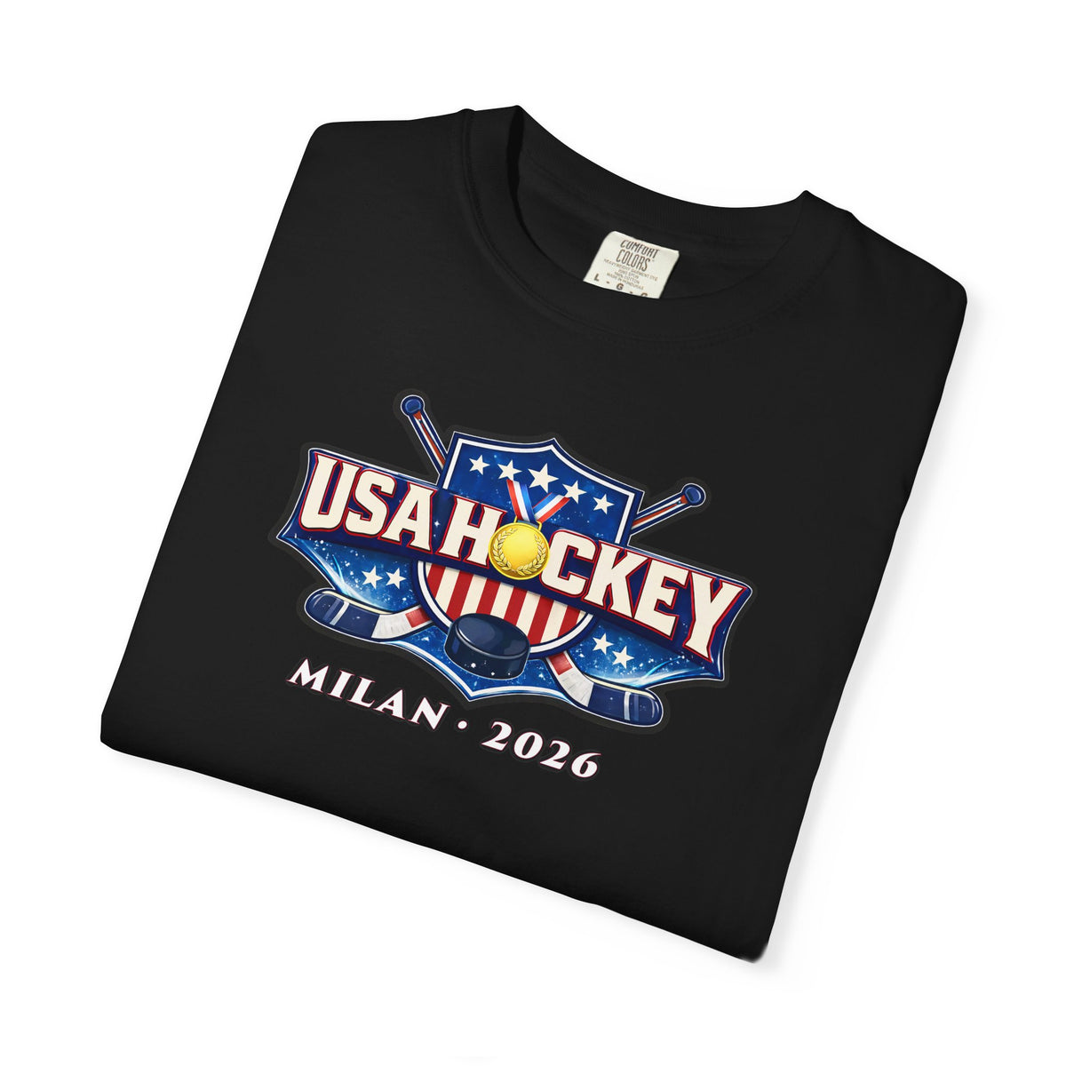 USA Hockey T-Shirt | Michigan Milan 2026 Patriotic Tee | Veteran-Owned | Liberty & Victory