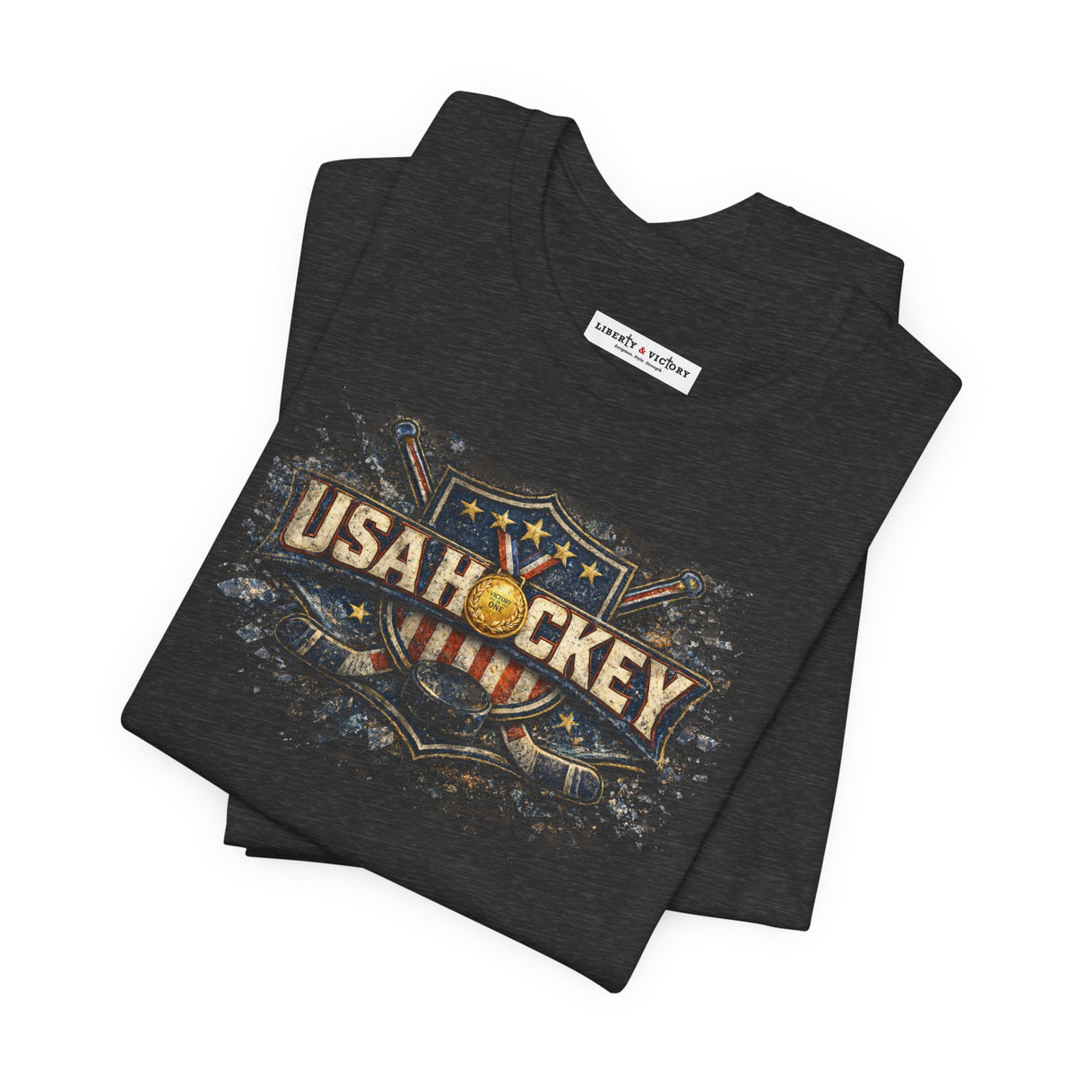 Golden Michigan Connection T-Shirt | USA Hockey Milan 2026 | Michigan Connection Team Shirt | Liberty & Victory