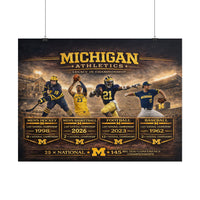 Michigan Wolverines Poster | University of Michigan Legacy in Sports Championship Wall Art | Victory-One | Liberty & Victory