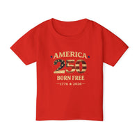 Patriotic Toddler T-Shirt | America 250 Born Free | Liberty & Victory