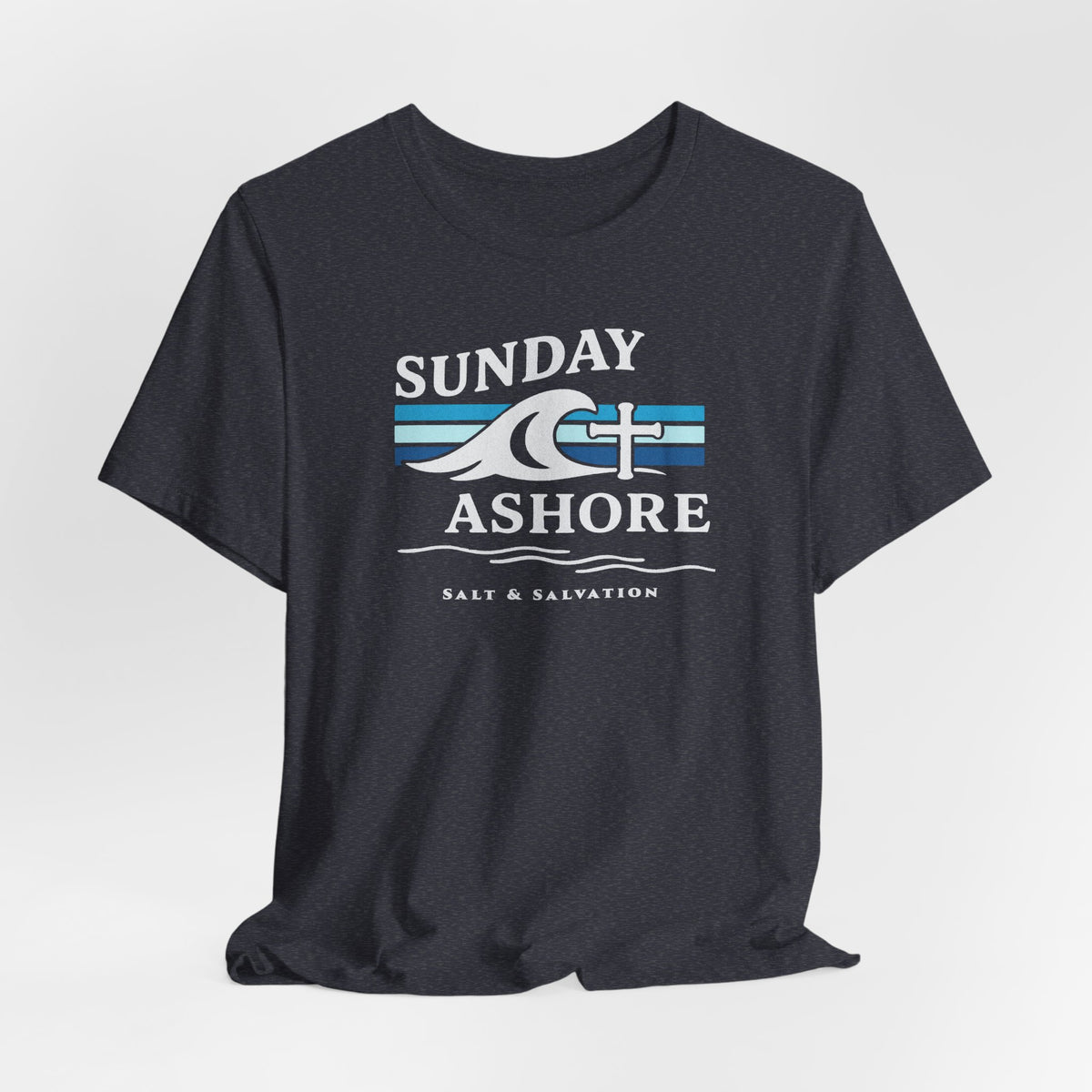 Sunday Ashore Beach Tee | Coastal Surf Faith T-Shirt