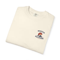 Christian T-Shirt | Rooted at Altitude | Front + Back | Cross + Mountain Roots | Faith • Family • Freedom | Wonder & Wander | Signature Line | Veteran-Owned | Liberty & Victory Co.
