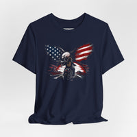 Patriotic T-Shirt | American Flag Eagle OMR Biker Design | Veteran-Owned | Liberty & Victory Co.