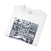Christian Beach T-Shirt | Salt & Salvation Coastal Block Print Garment-Dyed Tee | Salt & Salvation | Liberty & Victory