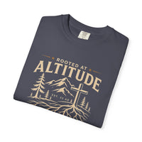 Christian T-Shirt | Rooted at Altitude Faith • Family • Freedom | Cross + Mountain Roots | Wonder & Wander | Signature Line | Veteran-Owned | Liberty & Victory Co.