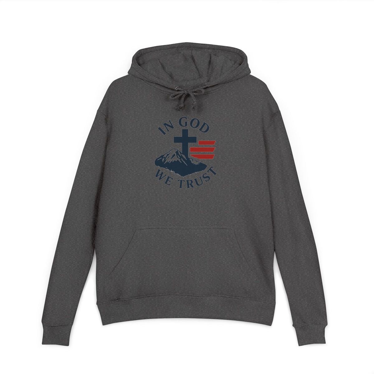 Christian Hoodie — "In God We Trust" Cross & Flag Pullover