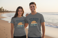 Christian Coastal T-Shirt | Rum Runner Redeemed Pastel Sunset Cross Salt & Salvation Boat Graphic Tee | Liberty & Victory
