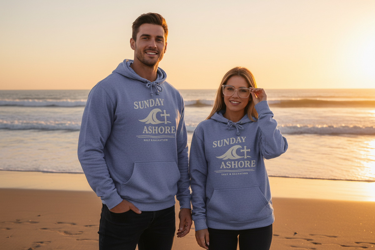 Salt & Salvation Coastal Hoodie – Faith-Inspired Pullover