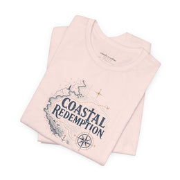 Coastal Faith T-Shirt | Coastal Redemption Nautical Chart Compass Tee | Salt & Salvation | Veteran-Owned | Liberty & Victory Co.