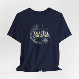 Coastal Faith T-Shirt | Coastal Redemption Nautical Chart Compass Tee | Salt & Salvation | Veteran-Owned | Liberty & Victory Co.