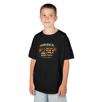 Patriotic Kids T-Shirt | America 250 Born Free Fireworks | Liberty & Victory