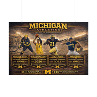 Michigan Wolverines Poster | University of Michigan Legacy in Sports Championship Wall Art | Victory-One | Liberty & Victory