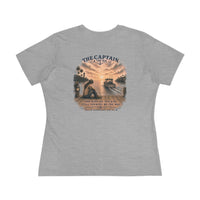 Nautical 'The Captain' Women's Cotton Tee – Vintage Anchor Sunset Graphic