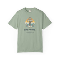 Christian Coastal T-Shirt | Come Ashore Anchor Sun-Stripe Garment-Dyed Vintage Tee | Salt & Salvation | Liberty & Victory