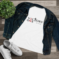 Faith & Sport Women's T-Shirt | Victory One Minimalist Logo Tee | Veteran-Owned | Liberty & Victory Co.