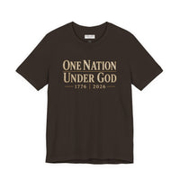 Christian Patriotic T-Shirt | One Nation Under God 1776–2026 USA 250 Founders Line | Veteran-Owned | Liberty & Victory Co.