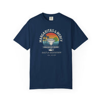 Christian Coastal T-Shirt | Margaritas & Mercy Vintage Sunset Palm Garment-Dyed Tee | Salt & Salvation | Liberty & Victory