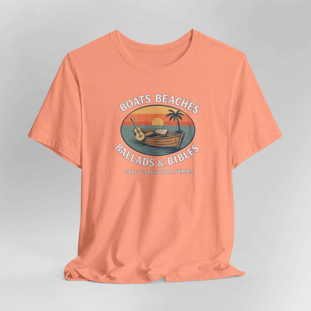 Boats, Beaches, Ballads & Bibles-Retro Faith Tee