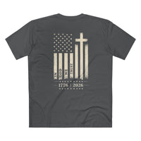 Cross & Flag 1776-2026 Front Back Graphic T-Shirt