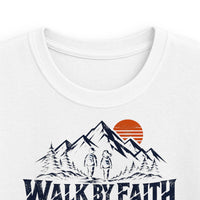 Mountain Faith | Walk by Faith — Siblings Edition Youth T-Shirt Mountain Graphic | Veteran-Owned Small Business | Liberty & Victory Co.