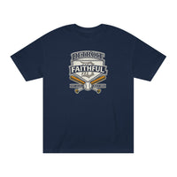 Faith & Sport T-Shirt | Detroit Faithful Crossed Bats Vintage Baseball Tee | Victory-In-One | Liberty & Victory