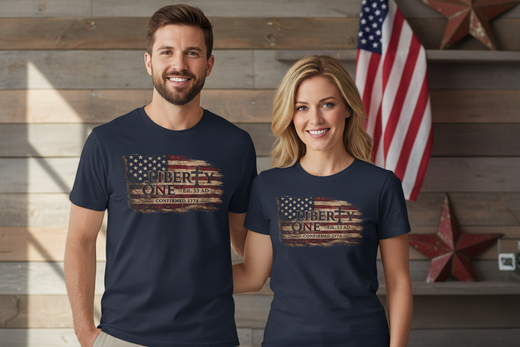 Patriotic Faith | Liberty-In-One Est. 33AD Confirmed 1776 T-Shirt — MADE IN USA Internal | Liberty & Victory Co.