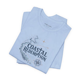 Coastal Faith T-Shirt | Coastal Redemption Nautical Chart Compass Tee | Salt & Salvation | Veteran-Owned | Liberty & Victory Co.