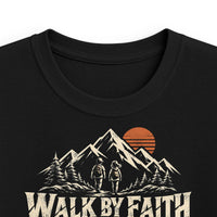 Mountain Faith | Walk by Faith — Siblings Edition Youth T-Shirt Mountain Graphic | Veteran-Owned Small Business | Liberty & Victory Co.