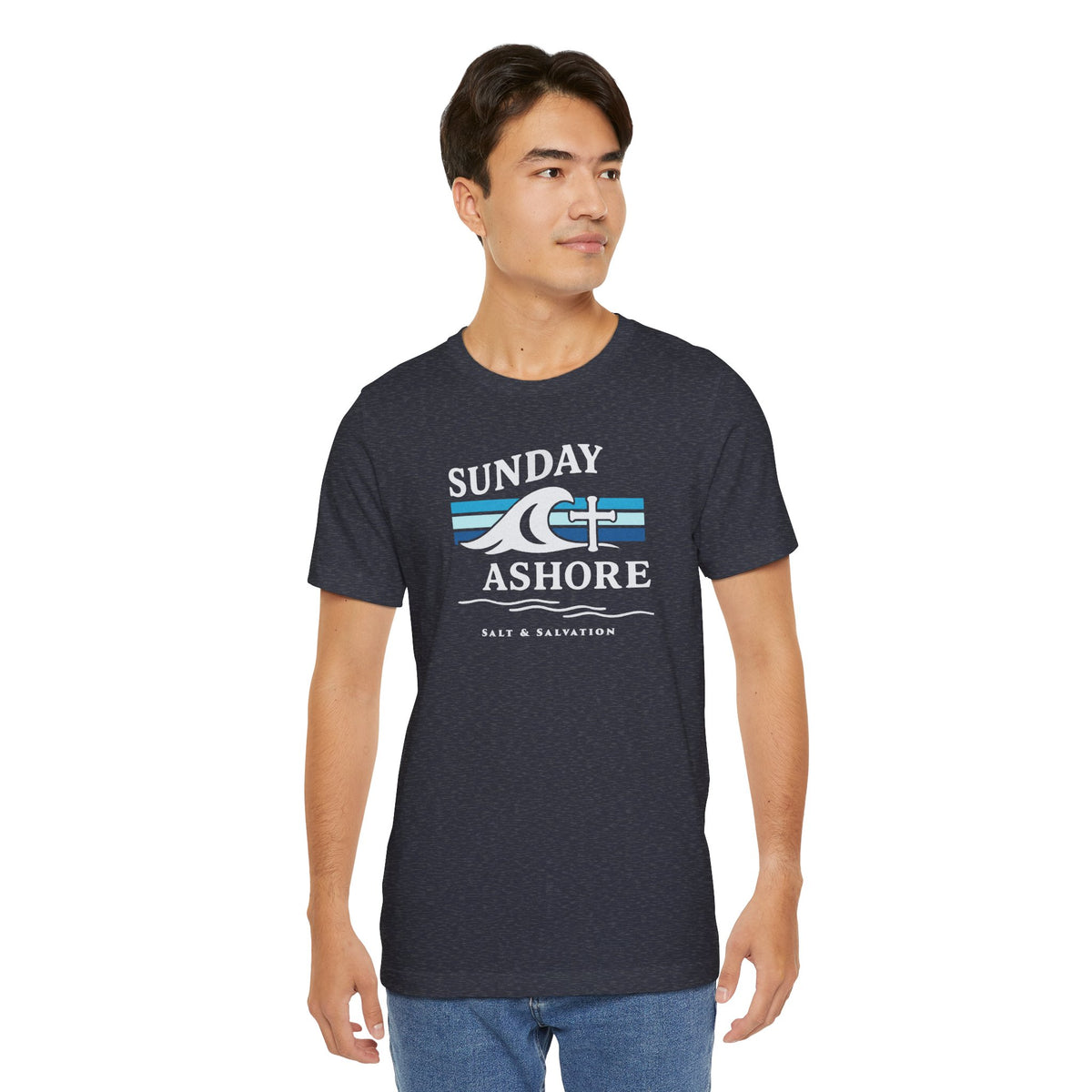 Sunday Ashore Beach Tee | Coastal Surf Faith T-Shirt