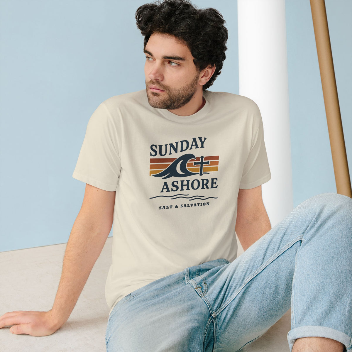 Sunday Ashore T-Shirt — Vintage Coastal Surf Tee