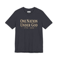 Christian Patriotic T-Shirt | One Nation Under God 1776–2026 USA 250 Founders Line | Veteran-Owned | Liberty & Victory Co.
