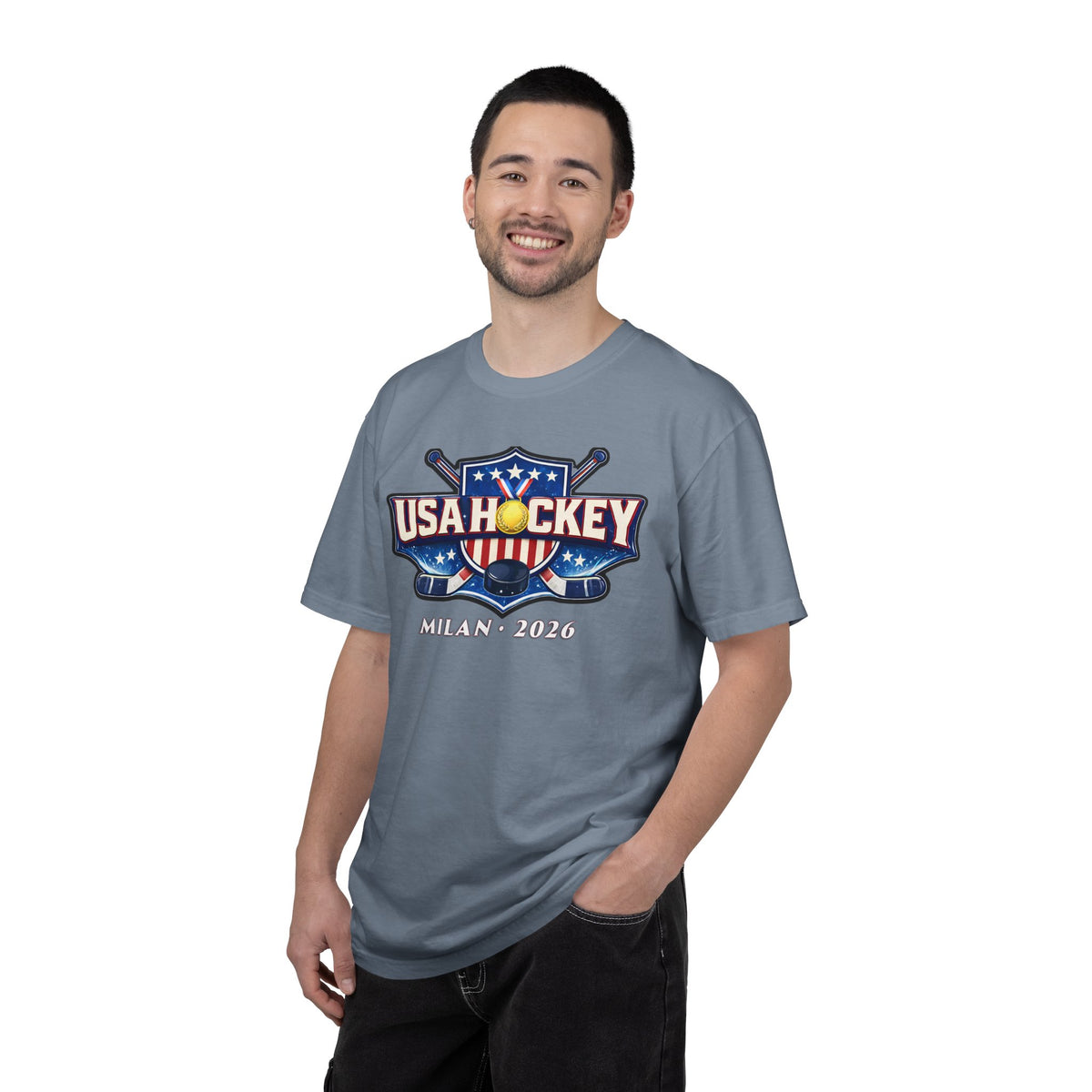USA Hockey Milan 2026 T-Shirt — Michigan Connection Hockey Fan Tee