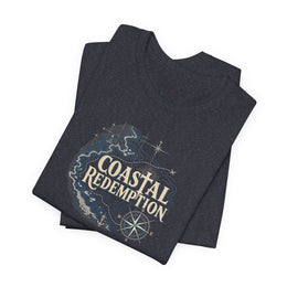 Coastal Faith T-Shirt | Coastal Redemption Nautical Chart Compass Tee | Salt & Salvation | Veteran-Owned | Liberty & Victory Co.
