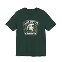 Faith & Sport T-Shirt | Spartan Faithful Helmet Graphic Tee | Victory-In-One | Liberty & Victory