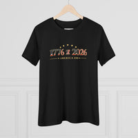 Women's Patriotic T-Shirt | 1776–2026 America 250th Anniversary Relaxed Fit Tee | Veteran-Owned | Liberty & Victory Co.