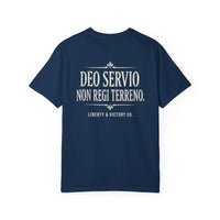 Patriotic Faith T-Shirt | Deo Servio Rejected Stamp Garment-Dyed Tee | Liberty-In-One | Liberty & Victory