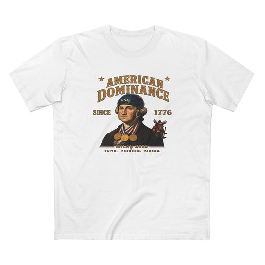 Patriotic Christian T-Shirt | George Washington Hockey Helmet USA Gold Medals Essentials | America 250 | Liberty & Victory