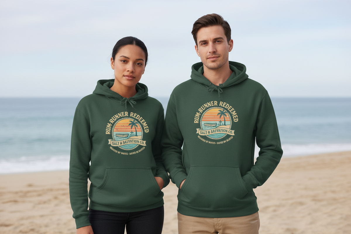 Rum Runner Redeemed Hoodie — Salt & Salvation Coastal Sweatshirt