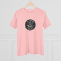 Nautical 'The Captain' Women's Cotton Tee – Vintage Anchor Sunset Graphic