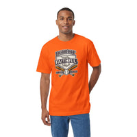 Faith & Sport T-Shirt | Detroit Faithful Crossed Bats Vintage Baseball Tee | Victory-In-One | Liberty & Victory