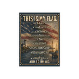 Patriotic Wall Art | This Is My Flag Coastal Lighthouse Rolled Poster | Veteran-Owned | Liberty & Victory Co.