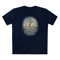 Christian Coastal T-Shirt | Come Ashore Rustic Anchor Nautical Faith Tee | Salt & Salvation | Liberty & Victory