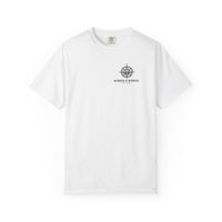 Christian T-Shirt | Seek and You Shall Find Sunrise Compass Garment-Dyed Tee | Wonder & Wander | Liberty & Victory