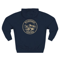 Christian Hoodie | Wilderness Tested | Not All Who Wander Are Lost | Matthew 4:1-2 | Mountain Faith Fleece | Lane Seven Premium | Signature Line | Veteran-Owned | Liberty & Victory Co.