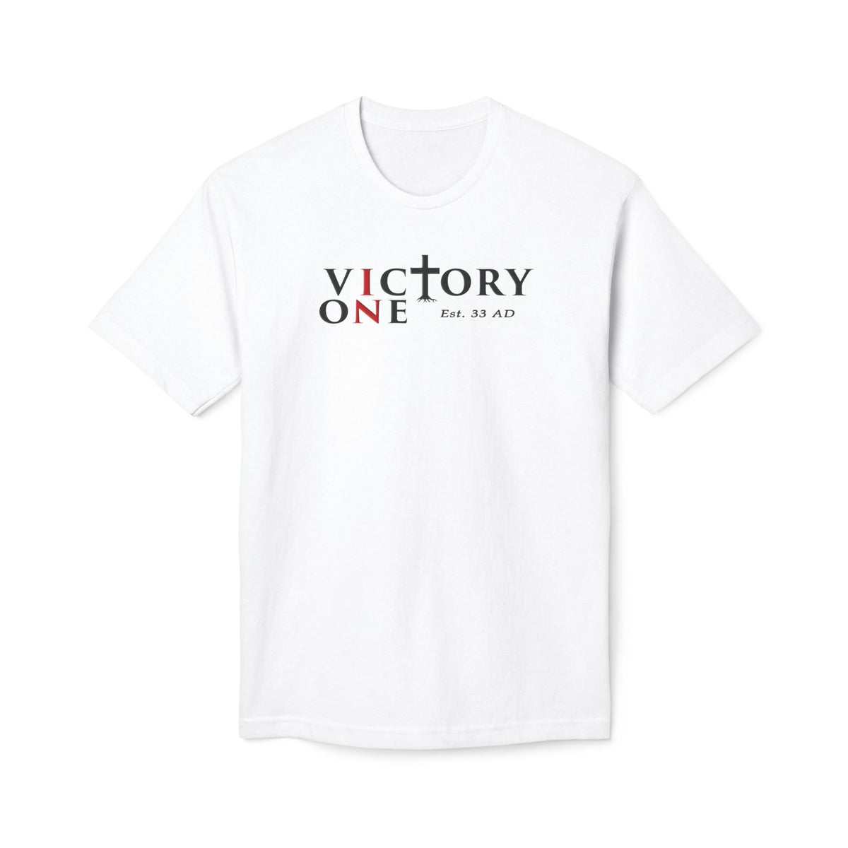 Victory One T-Shirt — 'Victory One Est. 33 AD' Minimal Christian Tee