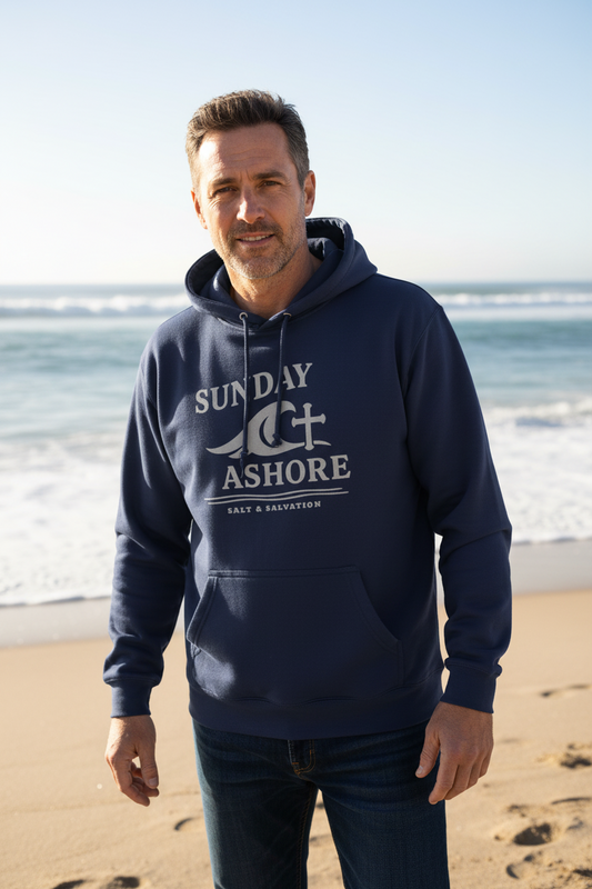 Christian Coastal Hoodie | Salt & Salvation Faith-Inspired Pullover Matthew 5:13-14 | Liberty & Victory