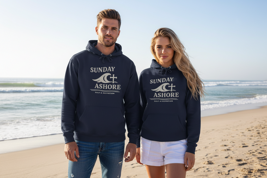 Christian Coastal Hoodie | Salt & Salvation Faith-Inspired Pullover Matthew 5:13-14 | Liberty & Victory